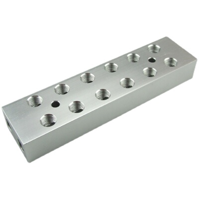 气动多管路分气排双排全1分35x20加厚气源分配器汇流板分流排水油