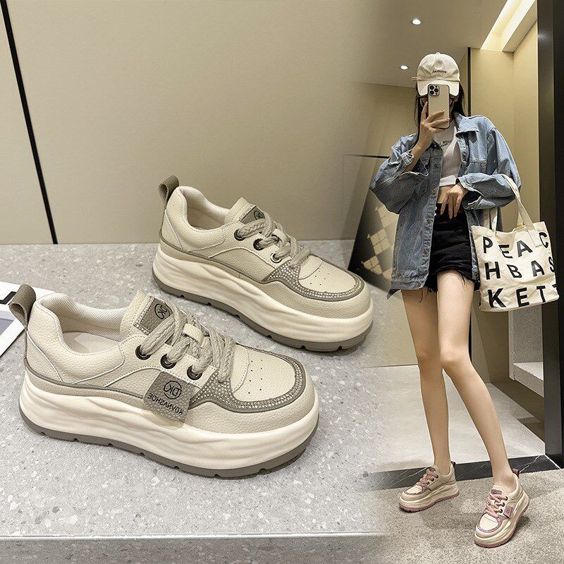 小码女鞋313233秀气显脚小内增高小白鞋秋季新款单鞋女镶钻定制34