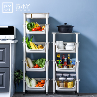 厨房整理柜夹缝收纳客厅卫生间卧室零食窄柜子塑料移动推车置物架
