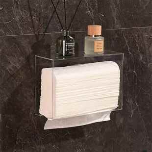 置物架卫生纸巾盒壁挂式酒店餐巾纸浴室厨房化妆室打孔压克力透明