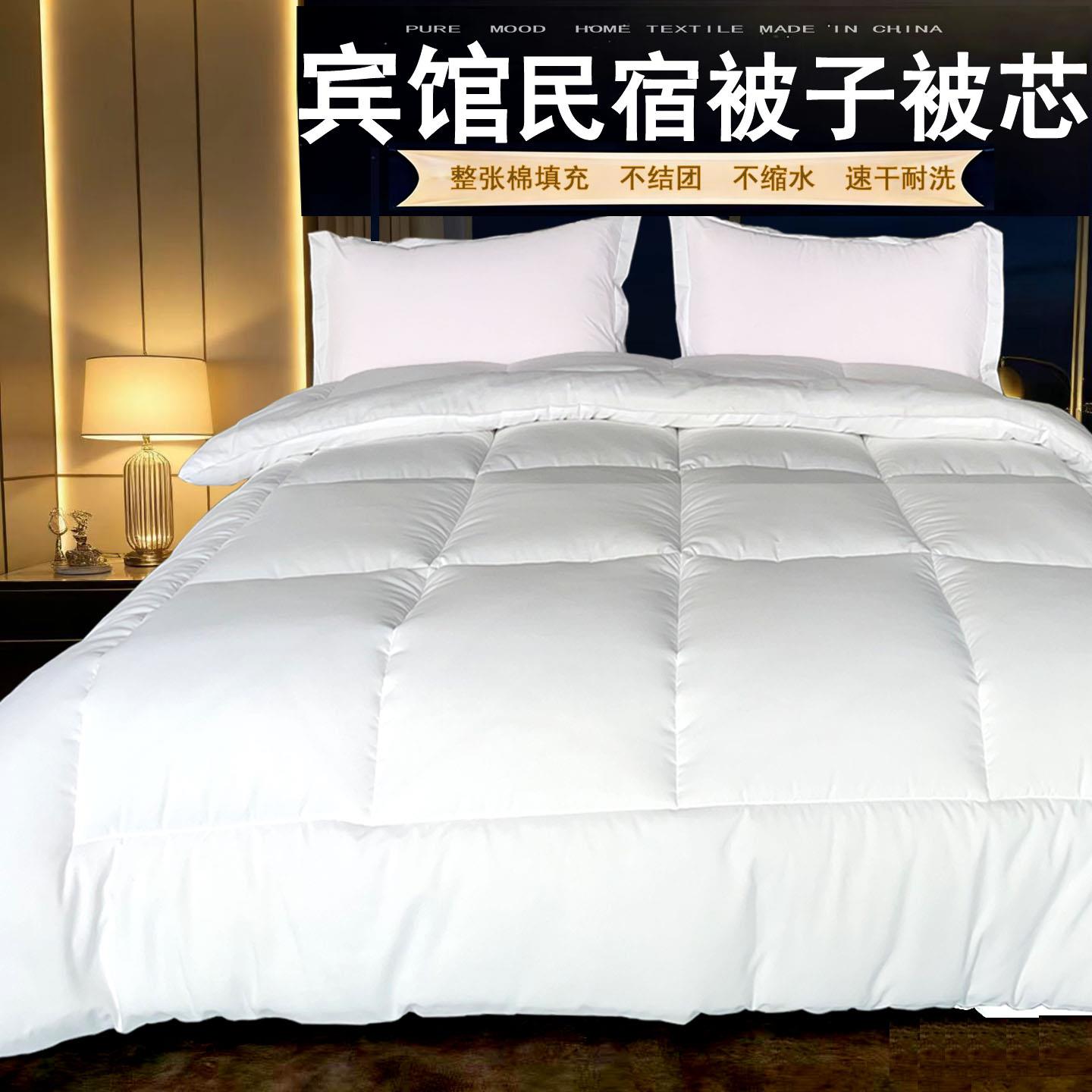 宾馆民宿专用被子被芯酒店春秋冬季加厚保暖白色L丝棉被2.0x2.3米