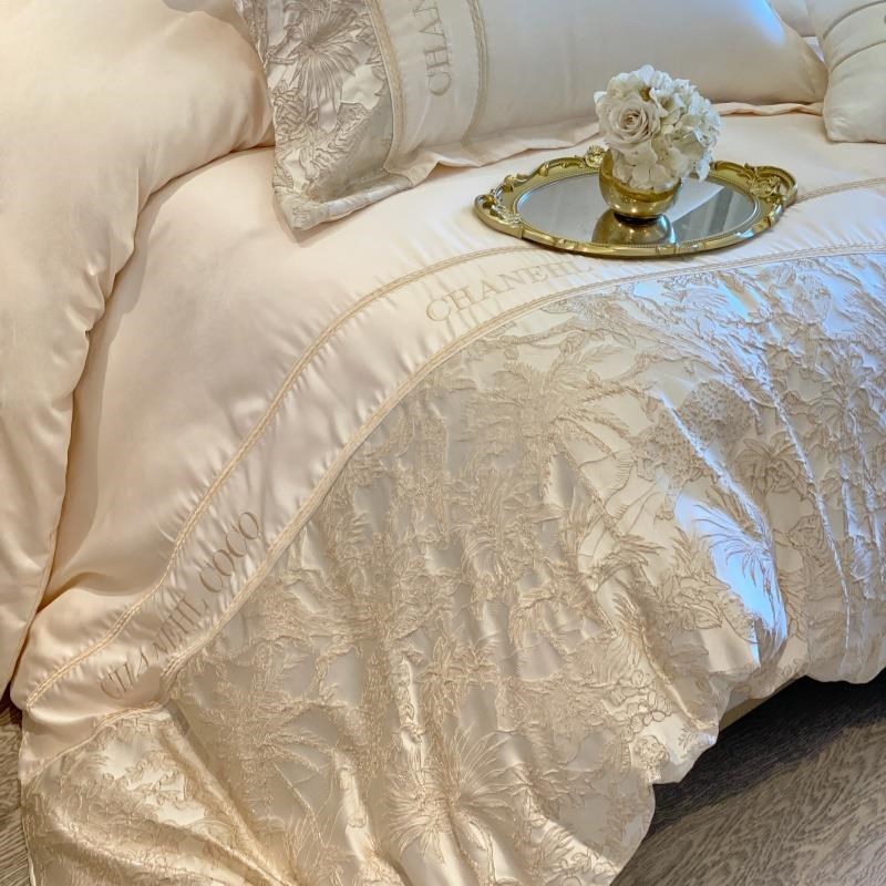 高级感A类全棉磨毛纯棉四件套秋冬浮雕刺绣被套床单保暖床上用品4