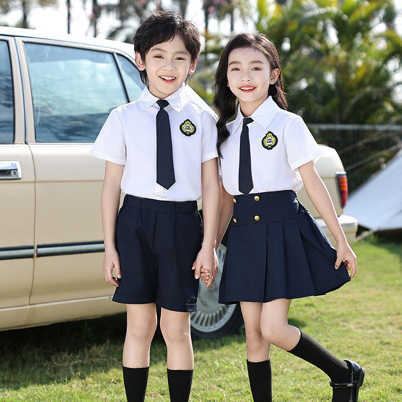 幼儿园夏季园服毕业照服装英伦风套装儿H童班服夏天小学生校服夏
