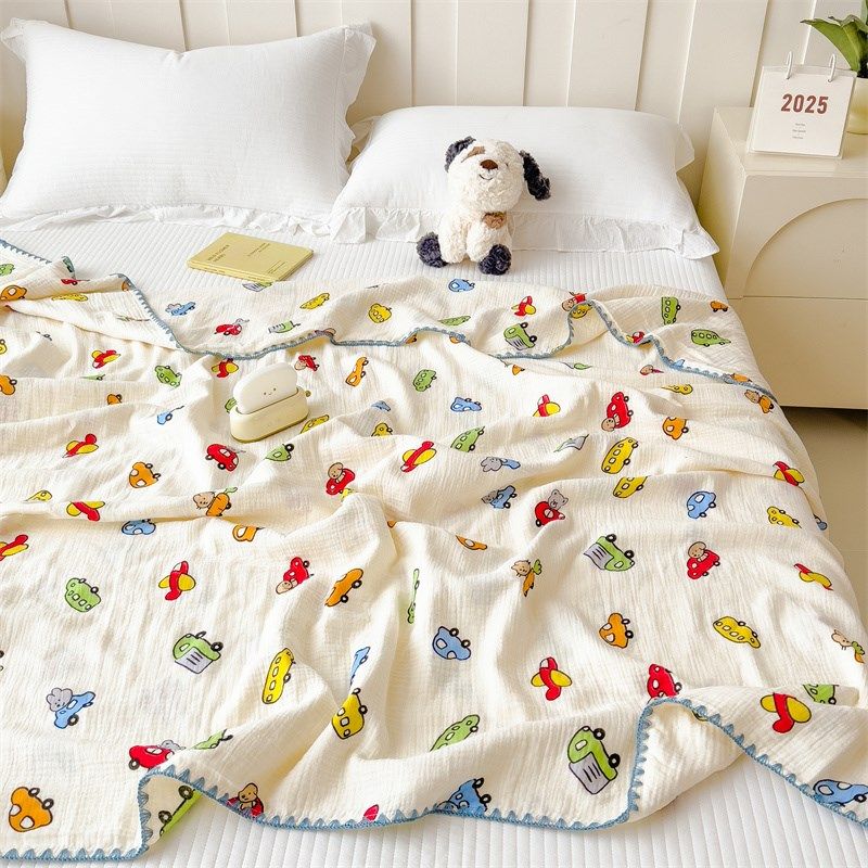 卡通小汽车毛毯盖毯沙发毯办公室午睡毯空调毯午休毯子纱布盖毯,床上用品,休闲毯/毛毯/绒毯,淘宝优惠券,粉丝福利购,淘宝优惠卷