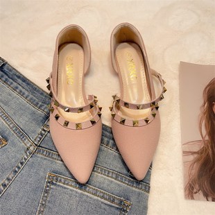 2025夏季 女气质包头凉鞋 新款 晚晚鞋 法式 仙女风平跟尖头单鞋 平底鞋