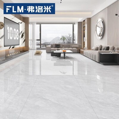 弗洛米 800x8m00止滑釉w防滑通体大理石瓷砖地砖客厅灰色连纹地板
