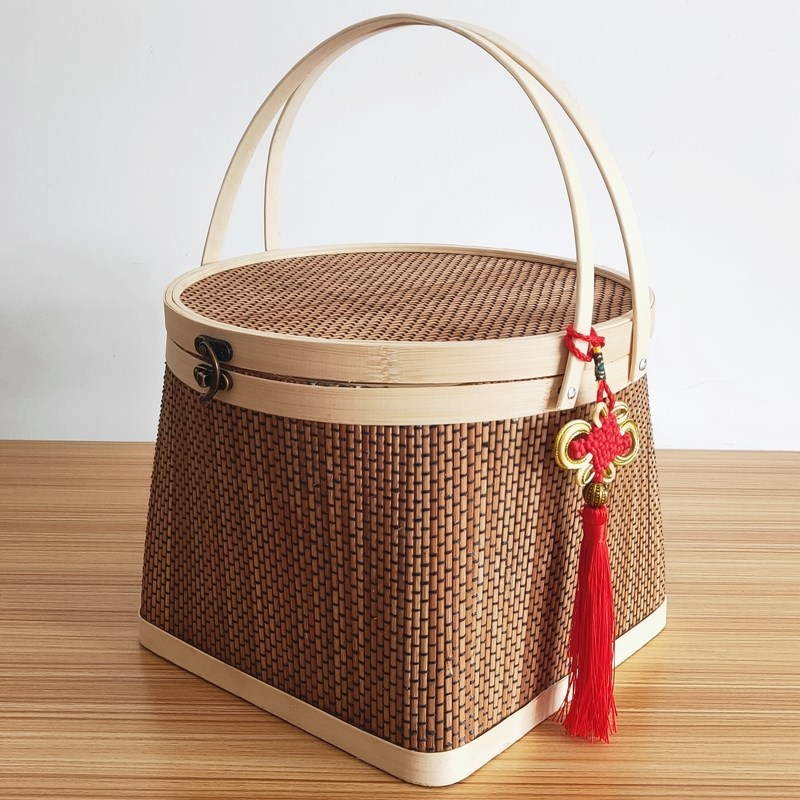 结婚过大礼篮子早生贵子喜庆嫁妆提亲喜篮编制篮手提篮礼品篮用品