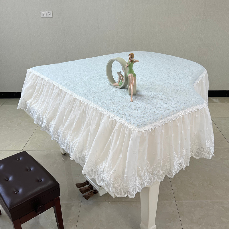 定做加厚布艺蕾丝三角钢琴全罩半罩欧式现代简约U钢琴盖布防尘罩