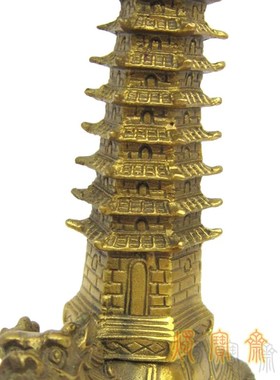 纯铜龙龟文昌塔摆件龙龟负塔招财家居饰品龙龟驮塔伏塔
