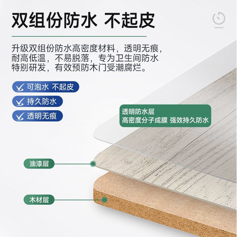 卫生间木门底部防水胶门套受潮防潮涂层防水漆木地板泡水翘起修复