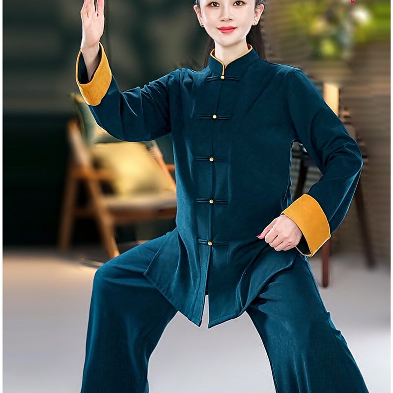 【厚款醋酸绒】2j025年秋冬季男女新款太极武术八段锦太极拳服装