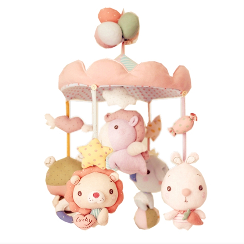 艾乐祺手工纯棉新生婴儿床铃音乐旋转床头铃布艺 宝宝玩偶玩具diy