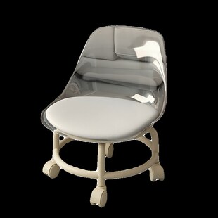 亚克力万向轮小凳子软座滑轮矮凳带娃儿童椅子靠背圆美Z缝修脚板