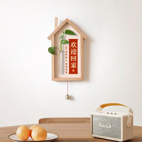 入户门口玄关壁饰铃铛挂饰欢迎回家装饰挂件房子形状装饰画正对门
