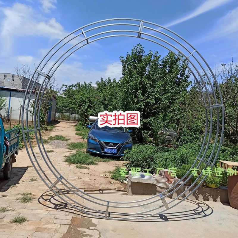 婚庆铁艺道具吊顶圆环装饰桁架圆拱门架子圆形水晶婚礼堂空中布置
