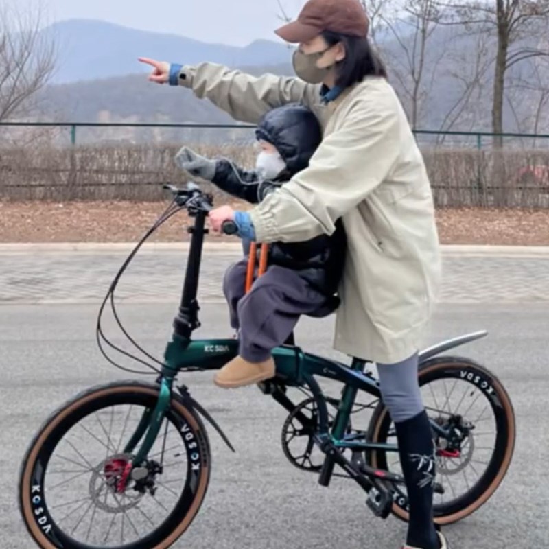 网红亲子折叠自行车带小孩母子车22寸单车超轻代步便携男女款遛娃