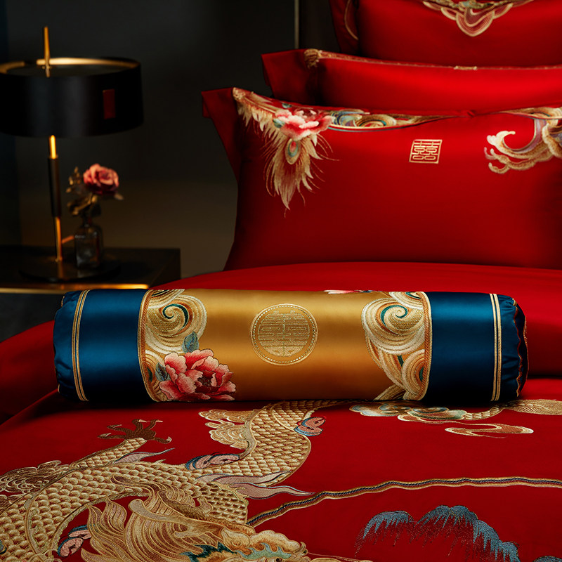 高端婚庆床上用品四件套纯棉全棉十件套结婚礼大红色新婚喜被套件