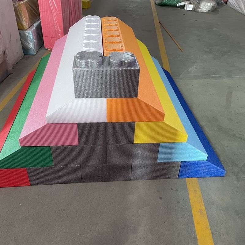 epp泡沫积木屋顶长条积木拼接围栏1.5屋脊儿童家用游乐场房子拼搭