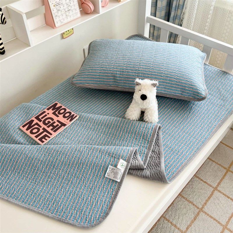 A类纯棉床盖学生上下铺一面全棉一面绒不褶皱防滑保暖被套三件套