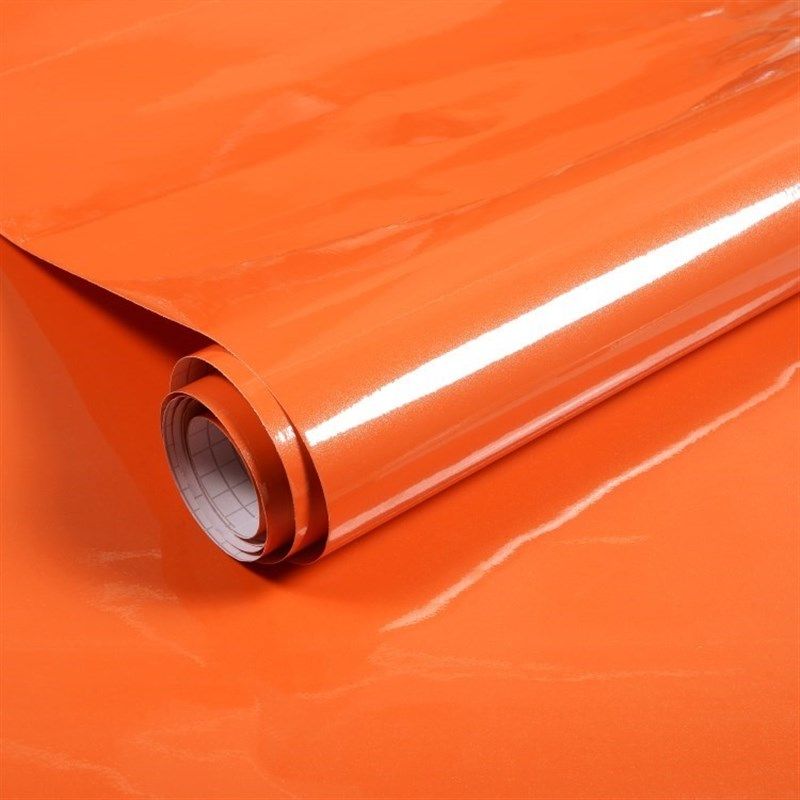 橙色亮面橱柜自粘壁纸家具翻新贴纸衣柜门厨房防油防水带胶墙贴纸,家居饰品,软装墙贴,淘宝优惠券,粉丝福利购,淘宝优惠卷