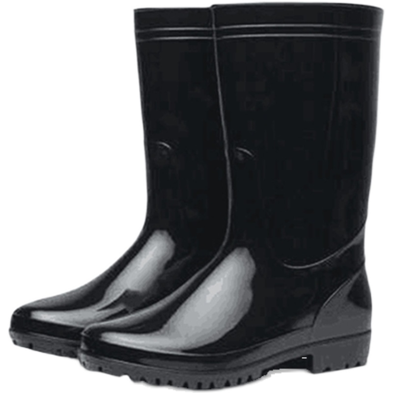 高筒长筒雨鞋防滑水靴雨靴男女成人长筒雨靴工地劳保胶鞋黑色水鞋