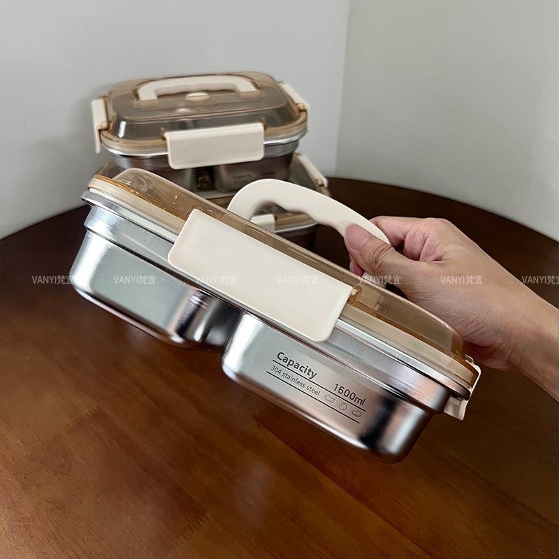 304不锈钢饭盒上班族餐盒学生专用分格成人大容量可微波便当盒,餐饮具,饭盒/保温桶/保温提锅,淘宝优惠券,粉丝福利购,淘宝优惠卷