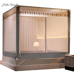 。一米八的床蚊帐宝宝防摔全包底蒙古包纹帐三门防掉床.文章新款