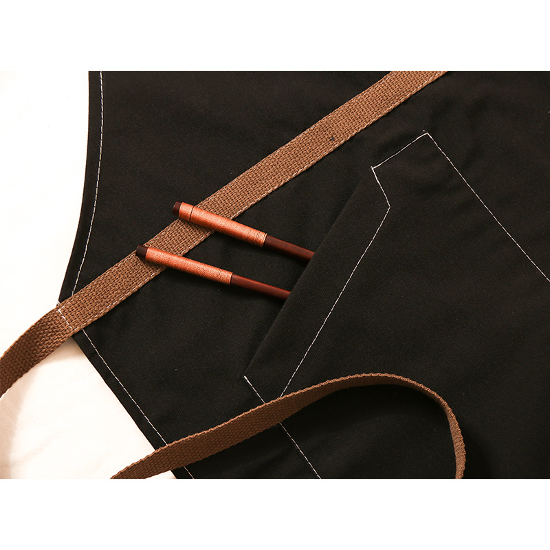 围裙帆布韩版时i尚定制logo奶茶咖啡店餐厅美甲男女厨房工作服刺