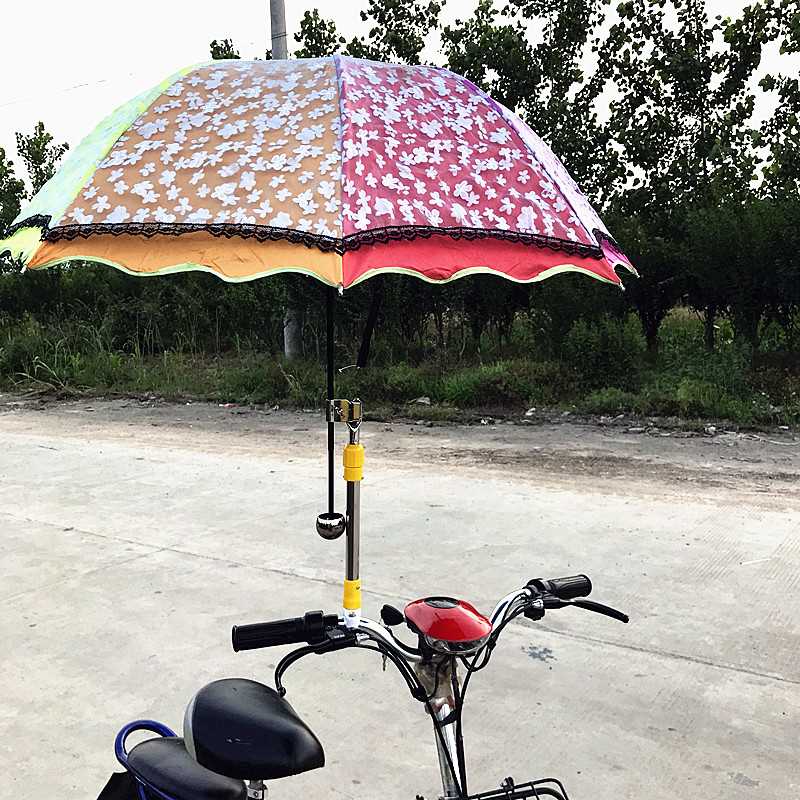 自行车伞架单车雨伞支架电动车遮阳撑伞架婴儿车三四轮不锈钢支撑