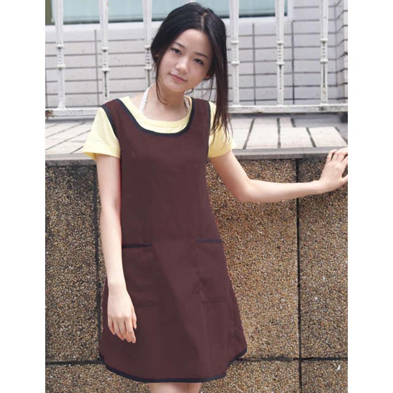 韩版时尚母婴店工作服酒店咖啡店奶茶店美甲超市女围裙订做印LOGO