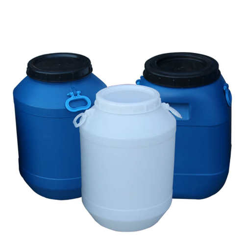 加厚塑料化工桶50L大口方灌60L圆桶提手带盖子堆码桶耐高温储水