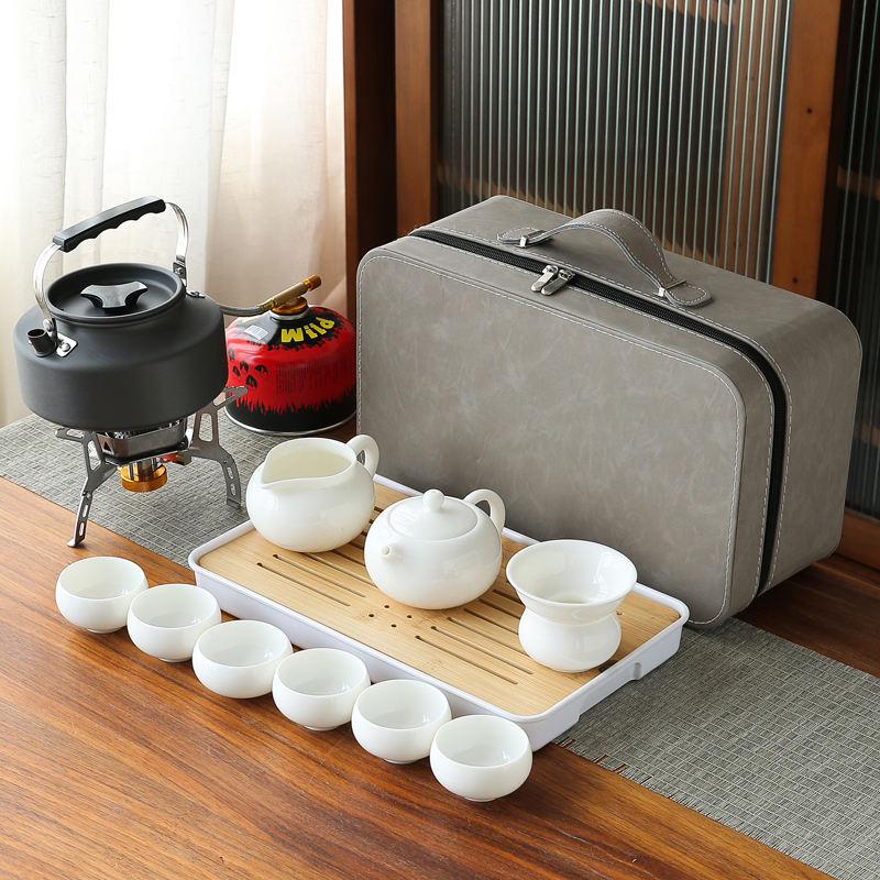 户外便携式旅行茶具套装功夫茶具带烧水炉野外露营煮茶壶泡茶装备