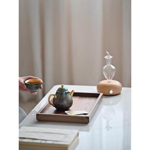 浮霞木坊黑胡桃木收纳盘木盒全实木木制榫卯结构覆古风储物展示盘