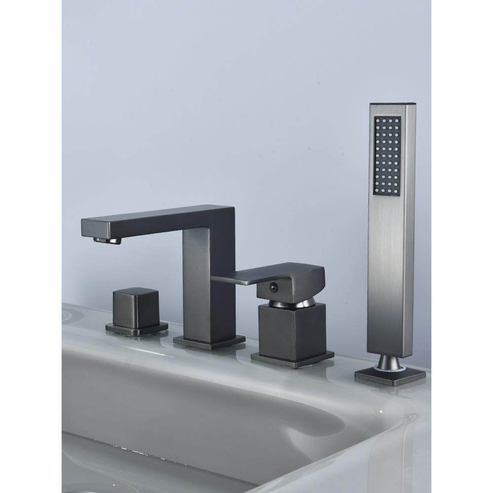 全铜浴室柜洗手台洗脸盆四件套水龙头四孔面盆分体式浴缸冷热龙头