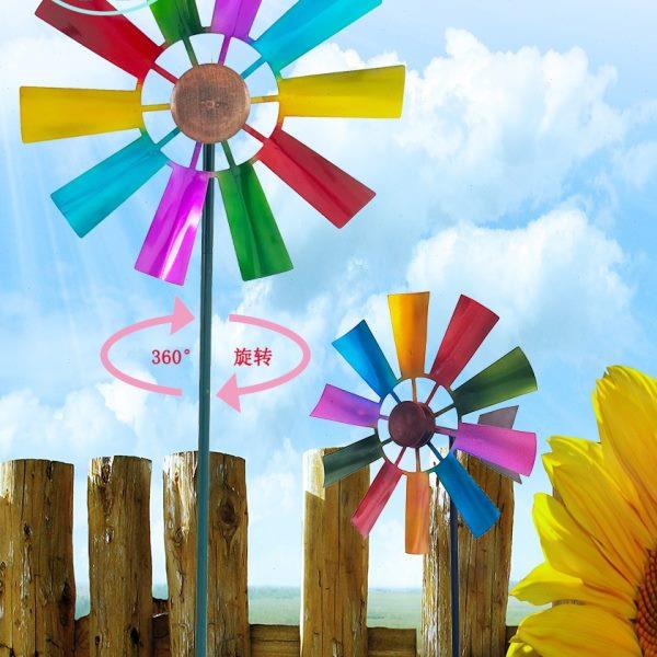 欧式户外铁艺风车爬藤架花支架花园庭院插土装饰地插阳台布置造景