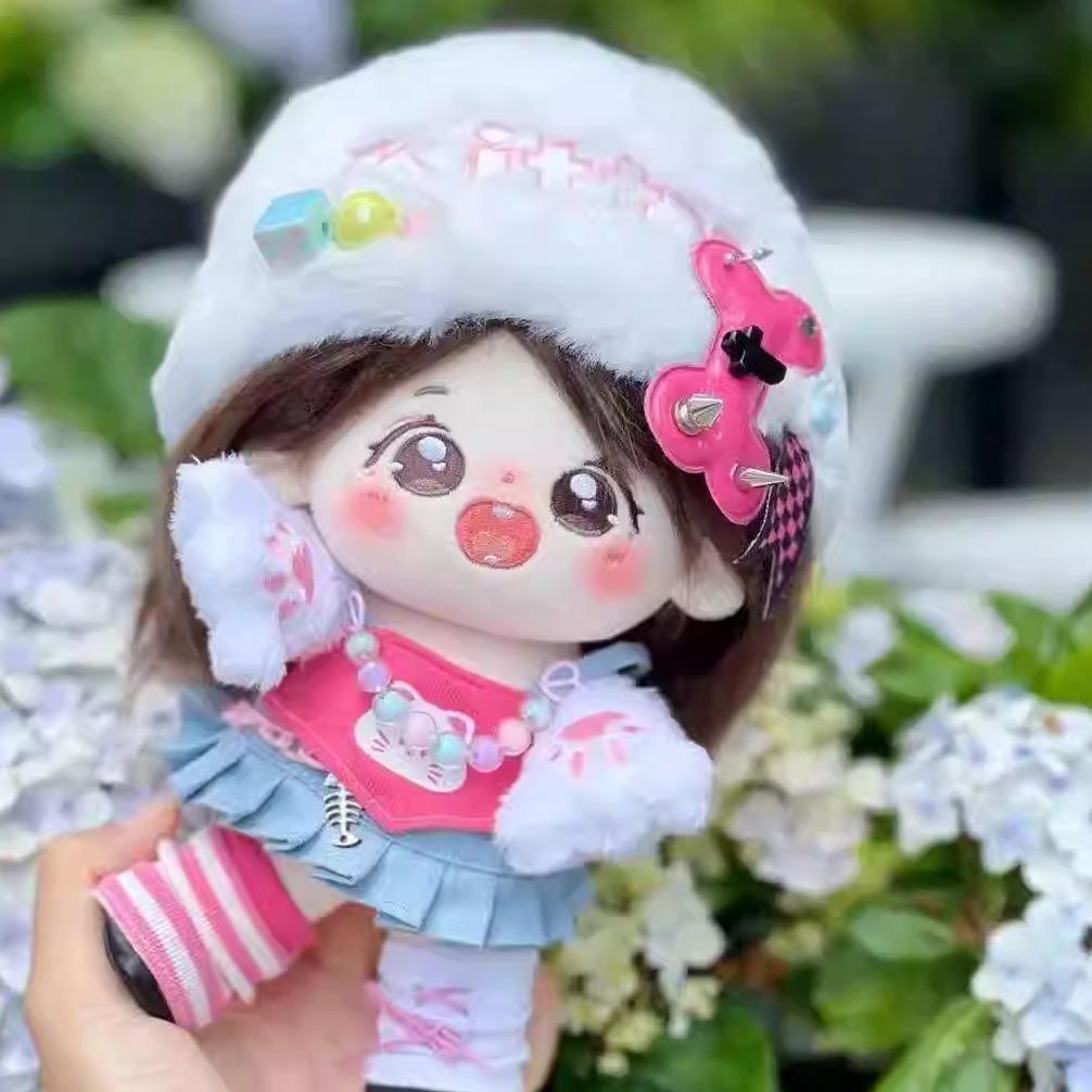 y2k辣妹套装20cm棉花娃娃衣可爱玩偶替衣服换装无属性送朋友礼物