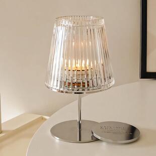 北欧马吉拉烛台香薰蜡烛灯水晶玻璃烛罩摆件高级轻奢香氛托 托台