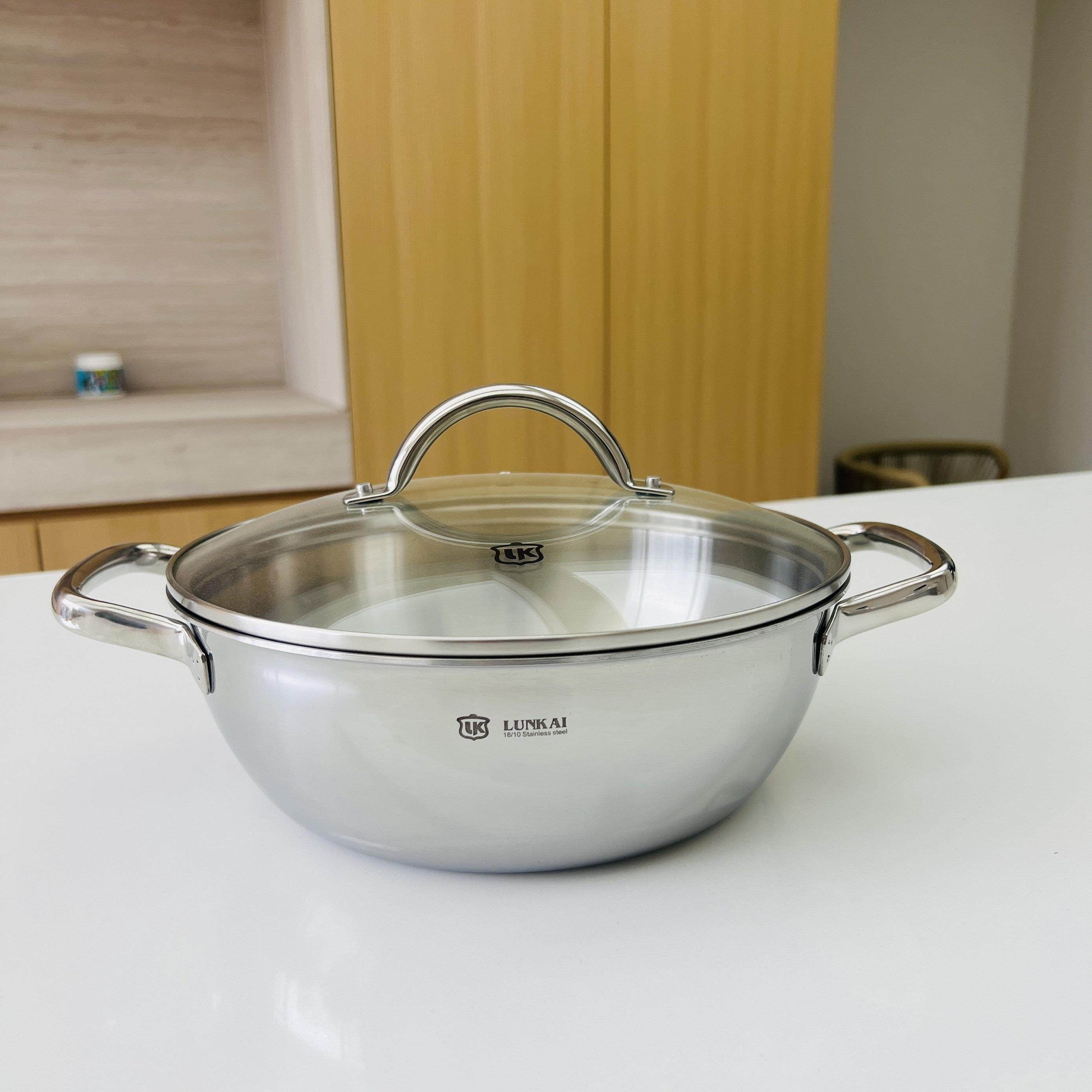 平底锅双耳酸菜鱼盆小奶锅宝宝辅食锅不粘锅煮面汤锅炒锅火锅汤盆