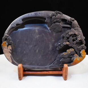 纯天然砚台端砚肇庆天然原石纯手工研磨书法斧柯东宋坑8寸10寸