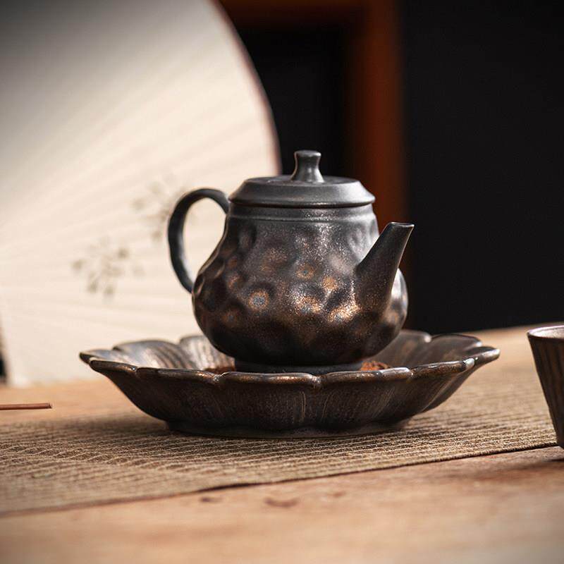 粗陶佛座壶承盘干泡台紫砂壶盖碗陶瓷壶托干泡养壶垫茶承禅意托盘