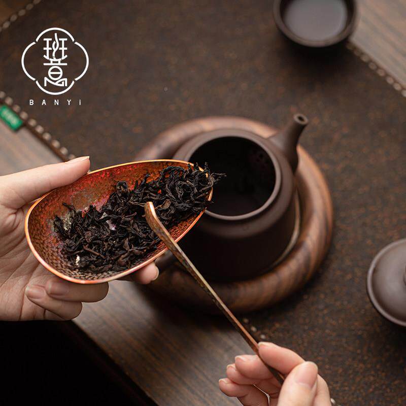 茶紫铜茶则茶拨套装茶荷拨茶紫铜茶则器分茶器取茶器乘器茶道配件
