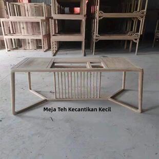 老榆木白茬茶台实木茶桌新中式现代简约禅意白胚家用泡茶桌椅组合