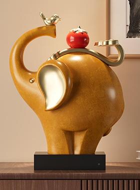 柿柿喜事件喜事如意如意摆招财大象客厅家礼物玄关酒柜象装饰品乔