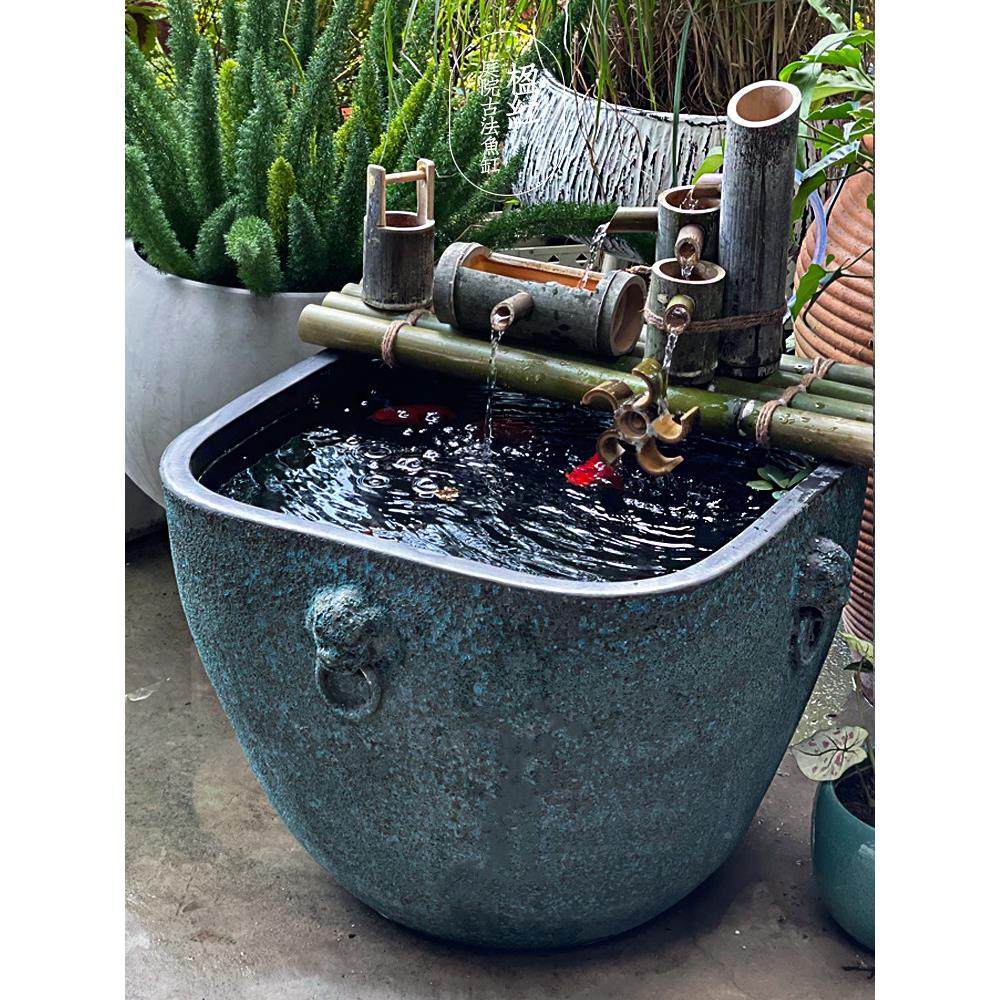 古法全鱼NKL缸套生循环流水侘寂风院阳台造景免庭态换水陶瓷金鱼,宠物/宠物食品及用品,底柜/落地缸,淘宝优惠券,粉丝福利购,淘宝优惠卷