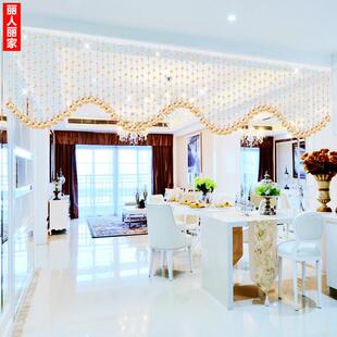 珠A+++++帘水晶新窗隔断客厅挂帘客厅隔间帘挂帘波浪形子轻奢款帘