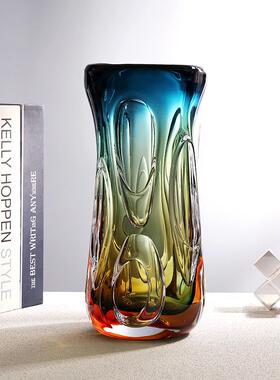 轻奢高创欧式意艺术端七彩插花琉璃HY-31121花瓶家居客厅户玄关琉