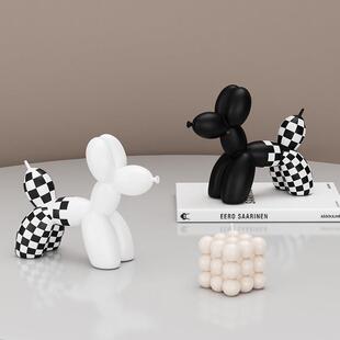 北小欧ins黑子白格创CP-2350意气球狗装软摆件家居客厅酒柜众个性