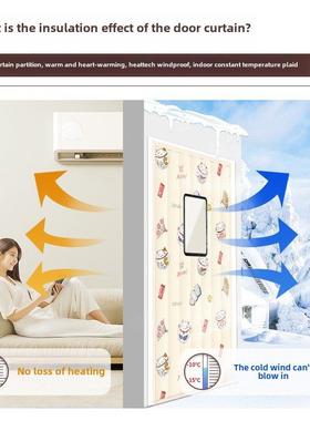 特厚季冬棉门帘家用厚强防风挡风超隔KNF音保温保暖防寒加冷气隔