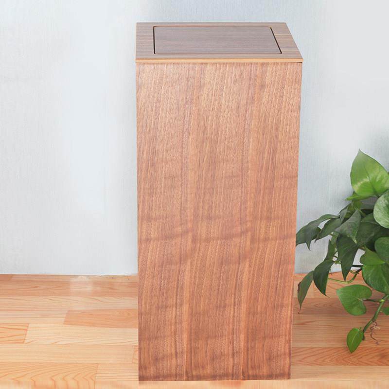 加高木带盖子垃圾桶简约代日式制家用大号酒店商用EZQ客现厅公室