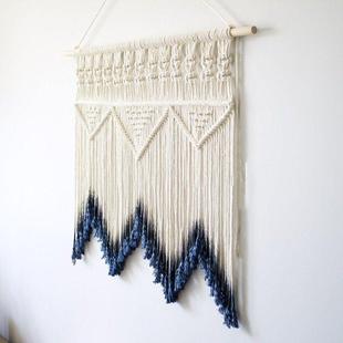 山水之间.北欧棉线 线挂毯纯工编染挂色 民URT宿手织壁饰画 画客